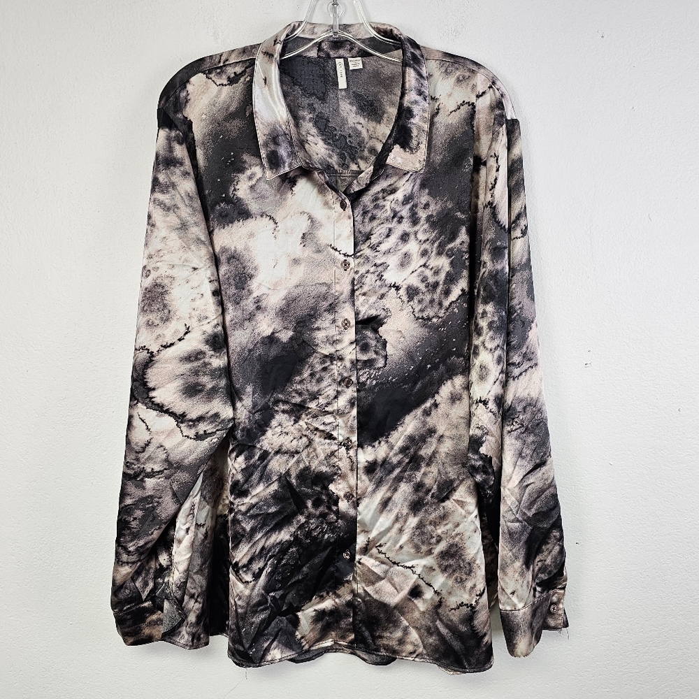 Qiana Blouse Constellatlon Print by Cato est 1946 Sz 26/28 Disco 70s 80s Retro